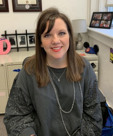 Mrs. Diaz sitting in her office waiting to help another student figure out their life after high school. 