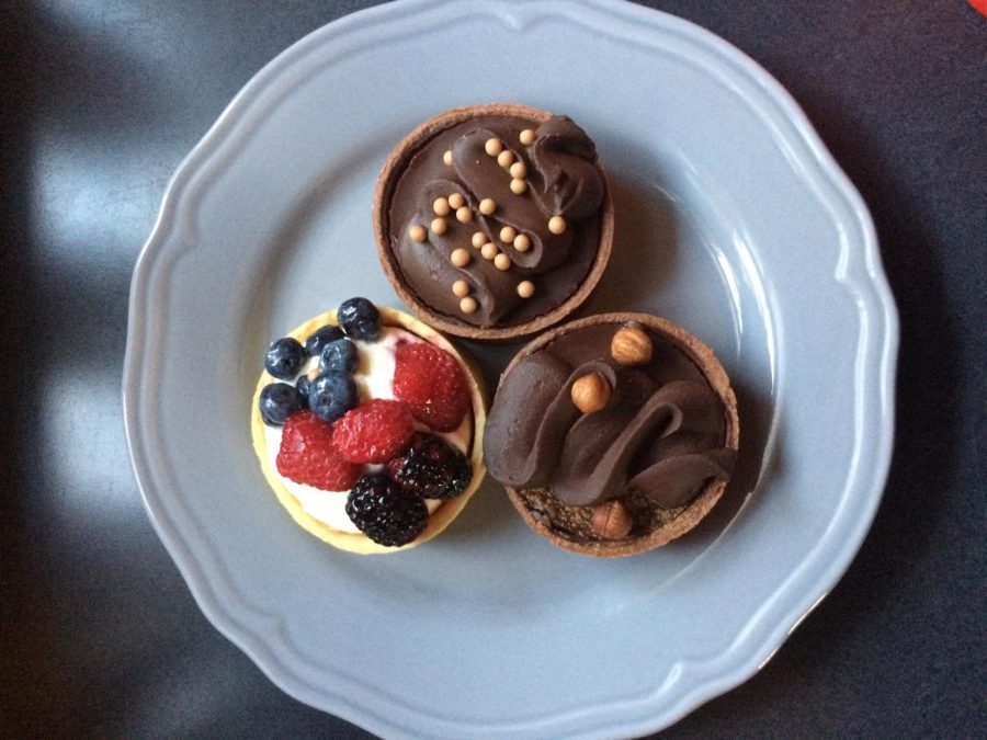 The mini triple berry and chocolate tortes from Whole Foods