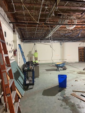 The old classroom is being renovated to fix the flood and become a new classroom.