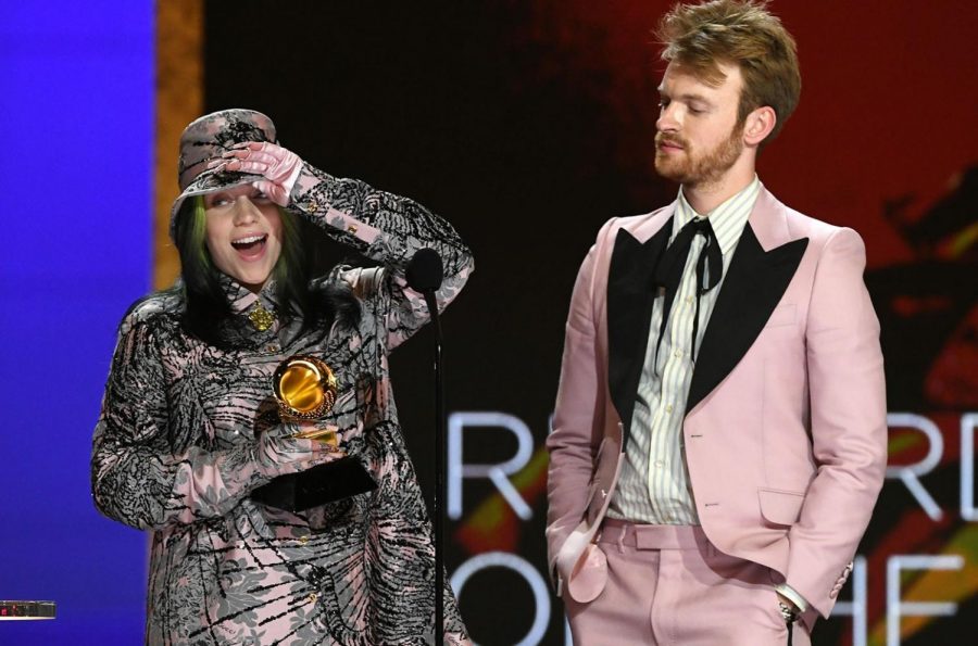 Billie Eilish and FINNEAS
Kevin Winter/Getty Images for The Recording Academy

(L-R) Billie Eilish and FINNEAS accept the Record of the Year award for Everything I Wanted onstage during the 63rd Annual GRAMMY Awards at Los Angeles Convention Center on March 14, 2021 in Los Angeles.
