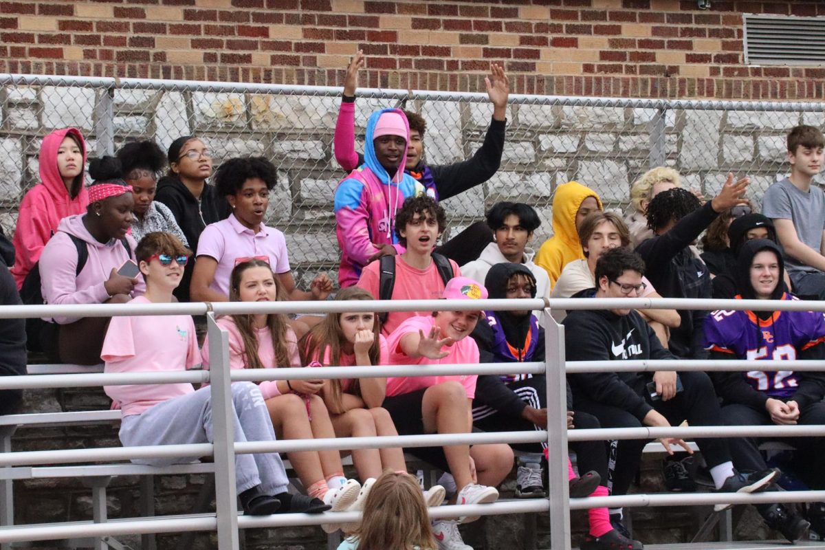 The Student body reacts in various ways to last year's girl's Powderpuff Game on Oct. 6th. 