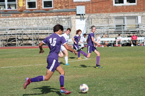 Miller Chantharasy (12) uses his opportunity to score against Crossroads on September 12th. They mercy-ruled the opposing team 9-1 and Chantharasy went on to score one of the nine goals.