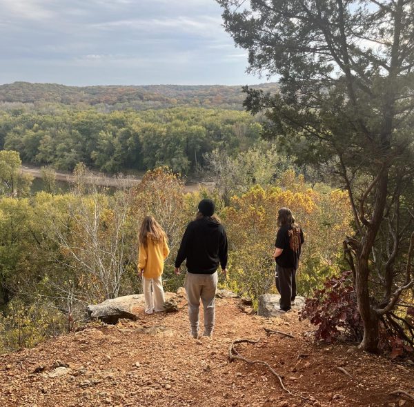 Dylan Walker (12), Noah Lawrence (11), and I (Emelda Forney) hike at Castlewood as the weather starts to cool down. “Getting out in the fresh air really clears my mind,” says Walker.