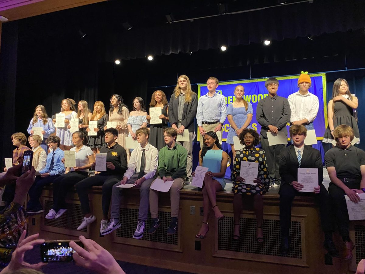 The new NHS members get inducted into the society. 